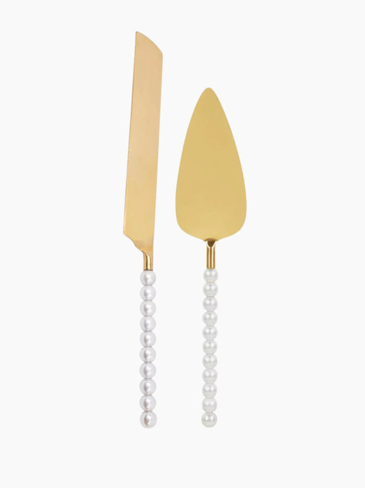 Pearl Cake Knife and Server Set