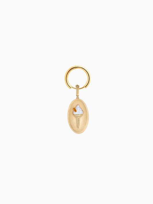 Ice Cream Flake Gold Oval Charm