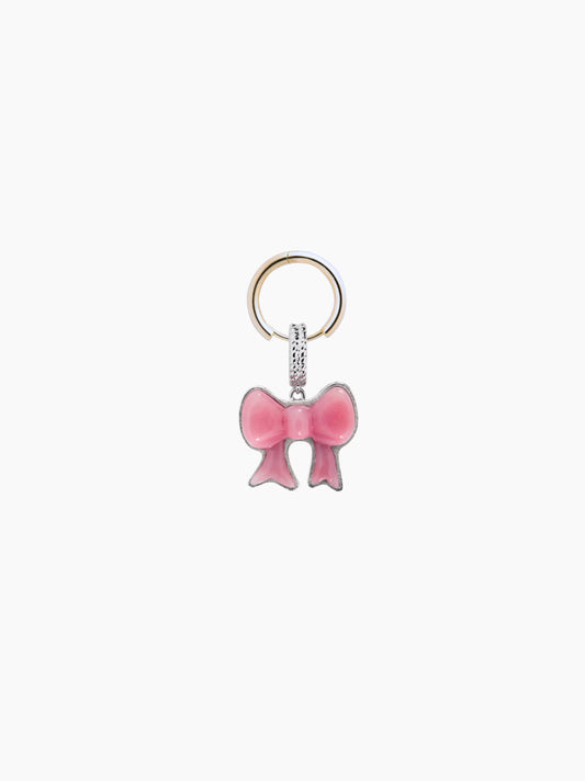 Pink Bow Gold Cut-Out Charm
