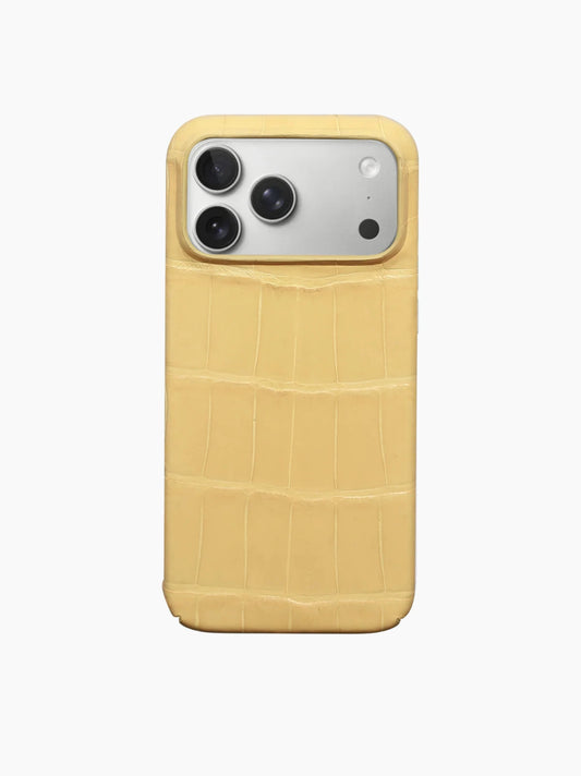 Cornsilk Yellow Crocodile iPhone Case