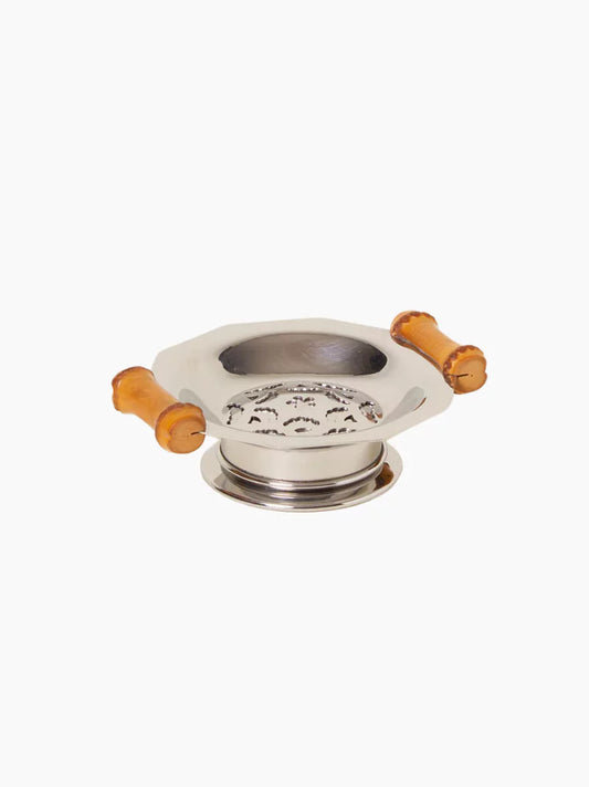 Silver Butter Press With Bamboo
