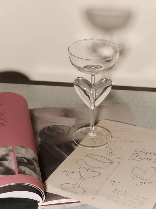 Clear Heart Cocktail Glass