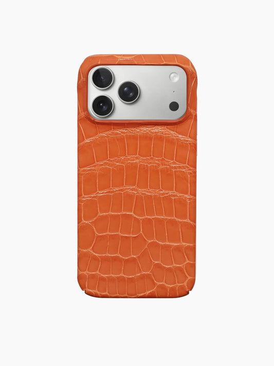 Tangerine Orange Crocodile iPhone Case