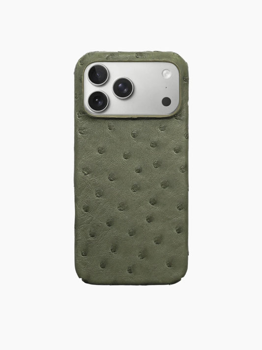 Olive Green Ostrich iPhone Case