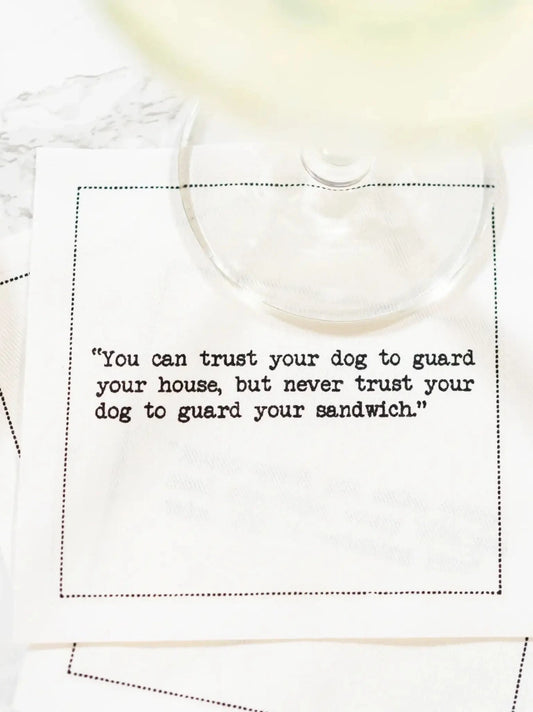 Dog Quotes Paper Organic Cotton Napkins