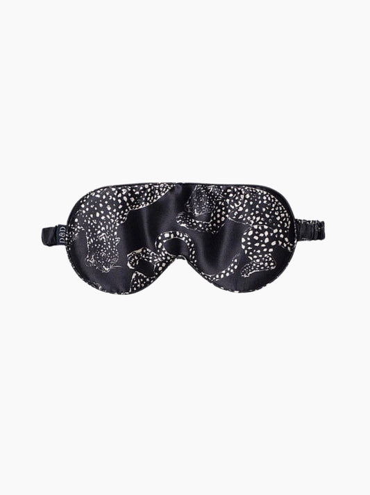 Personalised Navy Leopard Silk Eye Mask