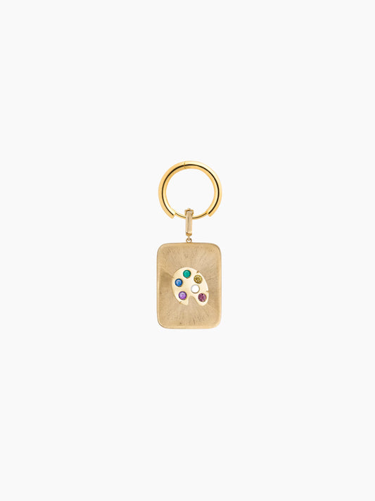 Artist's Palette Gold Rectangle Charm