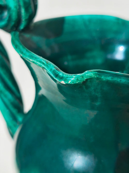 Vintage Emerald Green Ceramic Vase