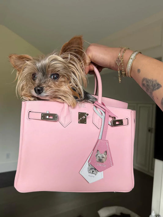 Pink Leather Pet Charm