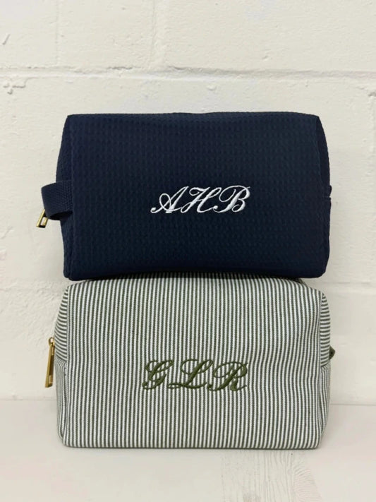 Personalised Striped Wash Bag