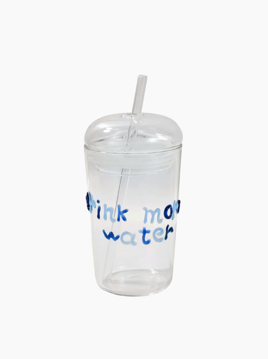 Drink More Water Glass Tumbler