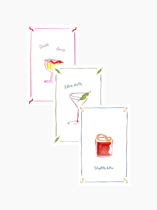 Cocktails Tea Towel Set