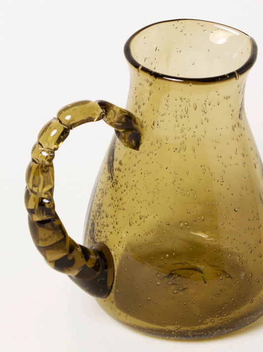 Handblown Olive Pitcher