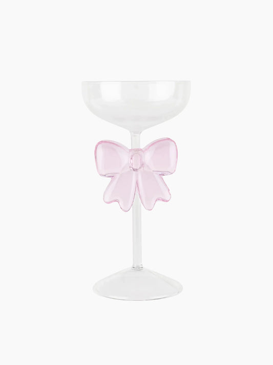 Pink Bow Cocktail Glass