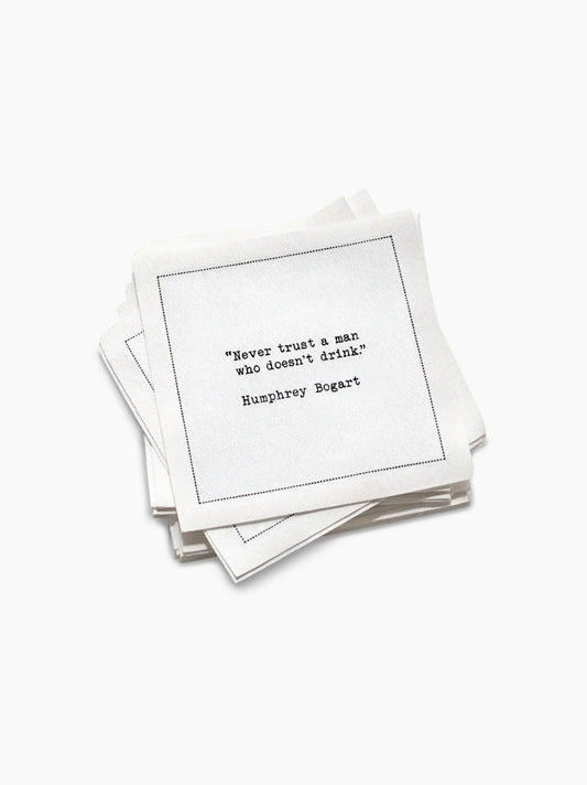 Drinking Quotes Organic Cotton Cocktail Napkins