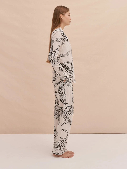 Personalised Leopard Long Pyjama Set