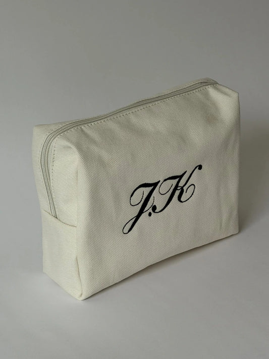 Personalised Ivory Denim Pouch