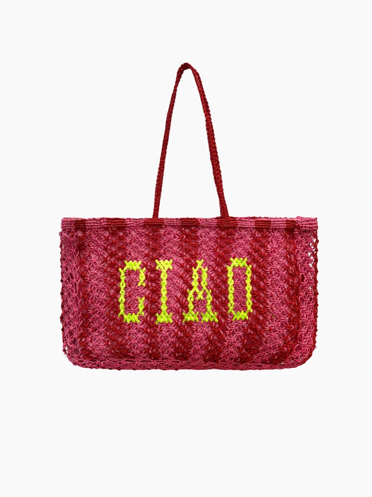 Ciao Pink Jute Bag