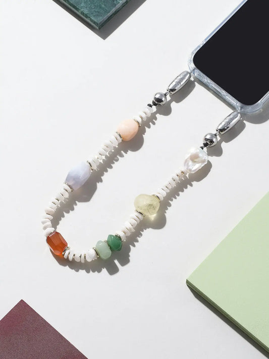 Gemstone & Pearl Phone Wristlet