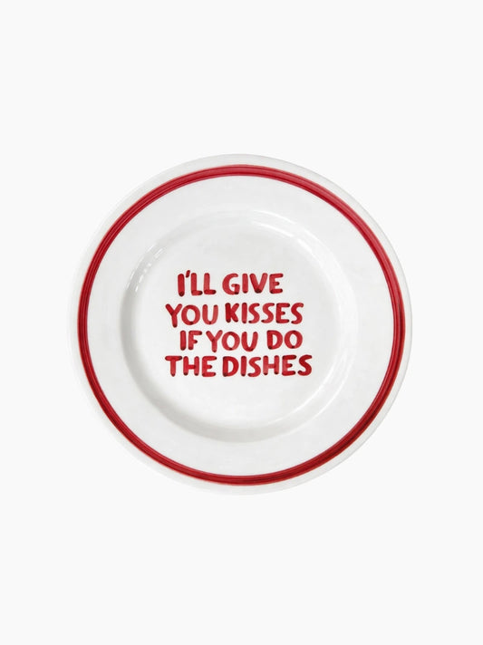 I'll Give You Kisses If You Do The Dishes Plate