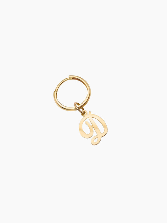 Cursive Initial Huggie