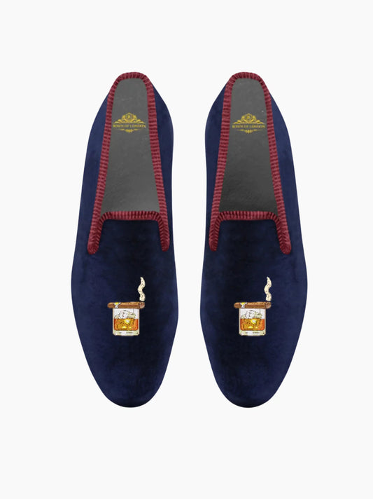 Cigar & Whiskey Glass Velvet Loafer