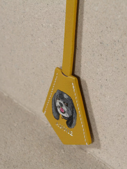 Yellow Leather Pet Charm
