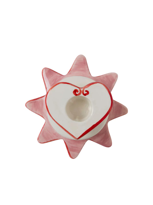 Pink Star Heart Candle Holder