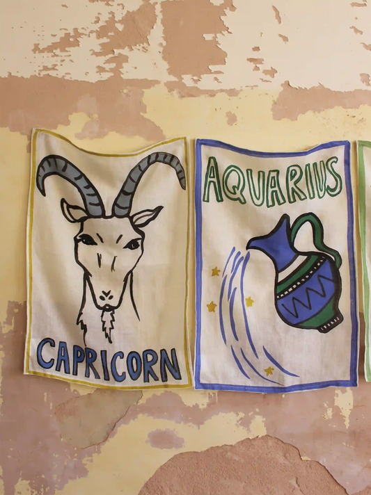 Capricorn Linen Tea Towel