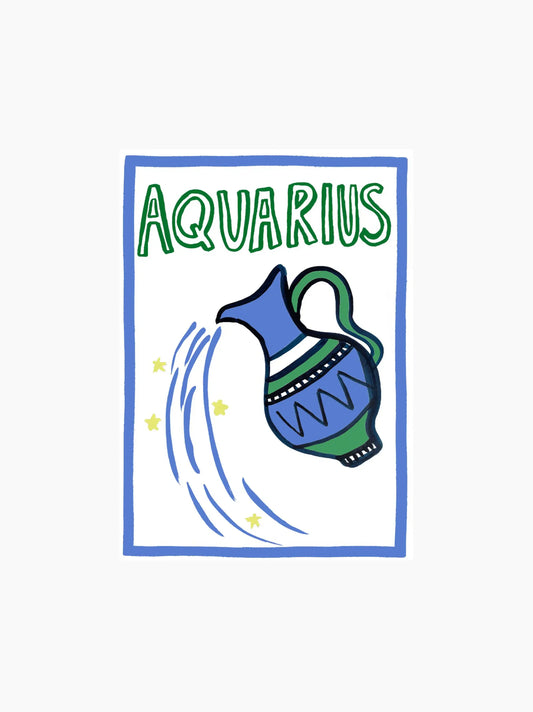 Aquarius Linen Tea Towel