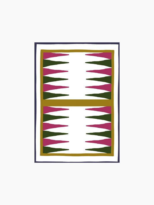Backgammon Linen Tea Towel