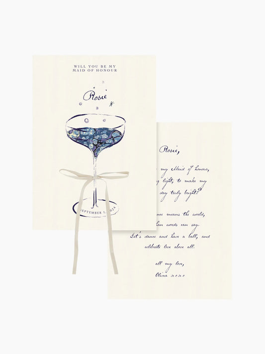 Blue Be My Bridesmaid Card