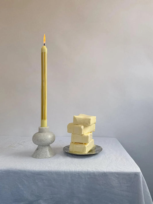 Butter Boy Yellow Dinner Candles Set of 2