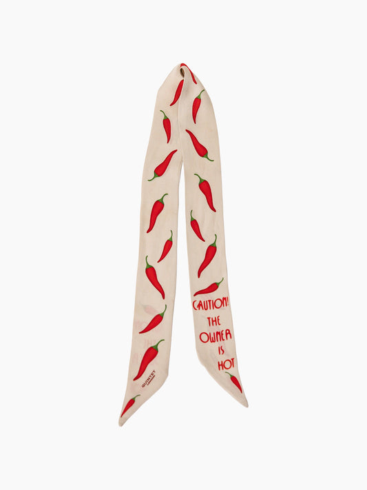 Caution The Owner Is Hot Ribbon Scarf