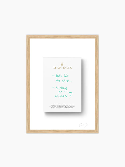 Notepad at Claridge's ii Framed Art Print
