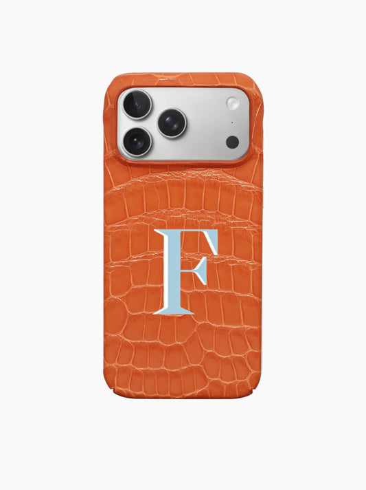 Tangerine Orange Crocodile iPhone Case