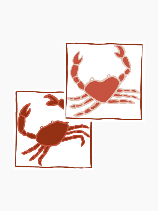Crab Linen Napkins Set of 2