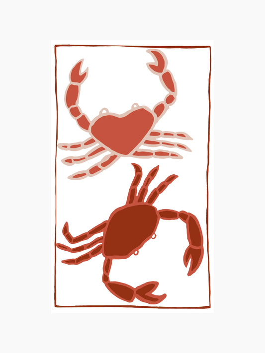 Crab Print Linen Tablecloth