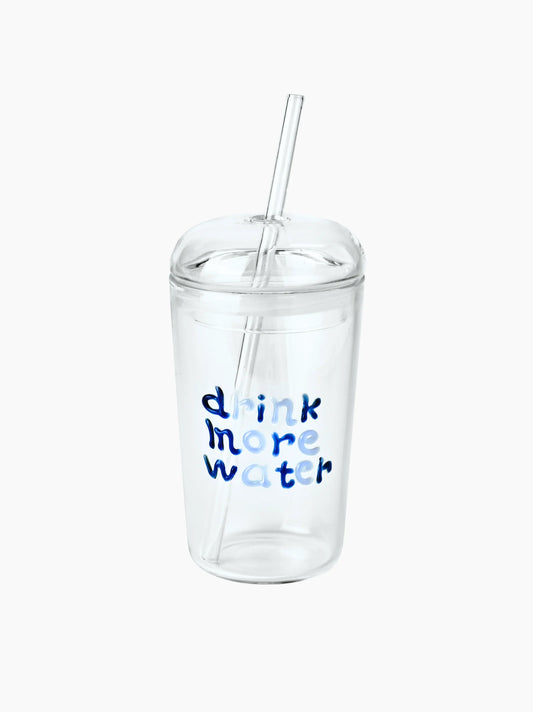 Drink More Water Glass Tumbler