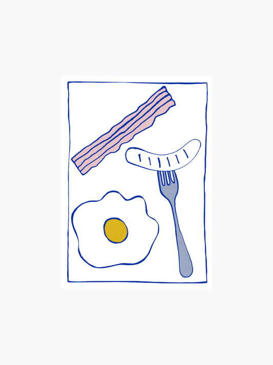 Eggs & Bacon Linen Tea Towel