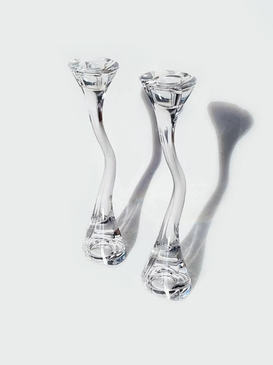 Vintage Glass Candle Holders