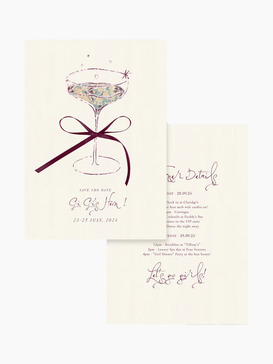 Purple Hen Party Invite Card