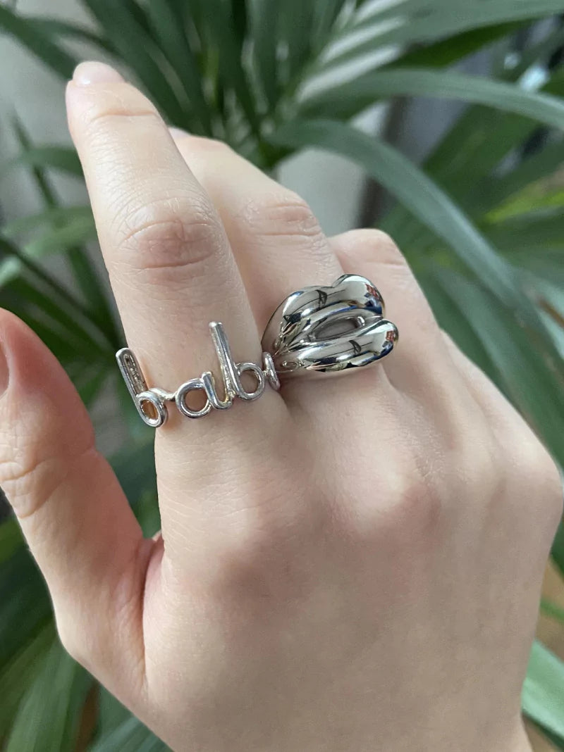 Silver Lips Ring