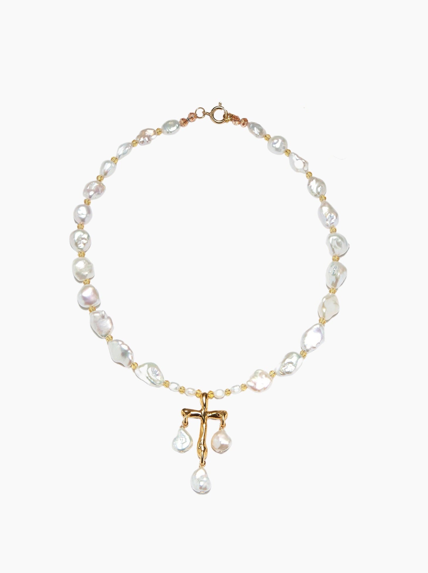 Pearl Cross Necklace 