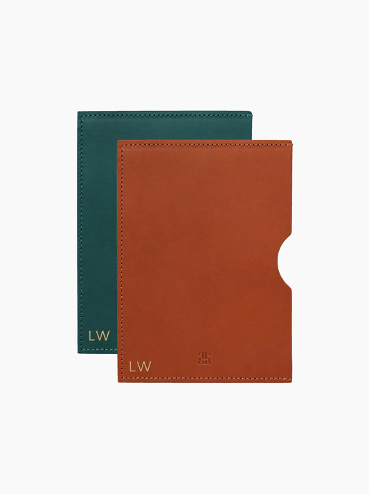 Personalised Leather Passport Holder Set