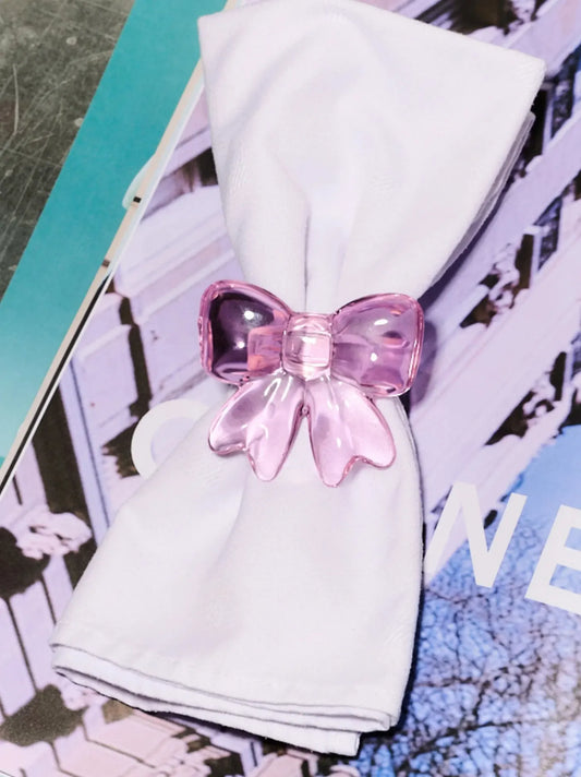 Bow Napkin Ring Pink Set of 4