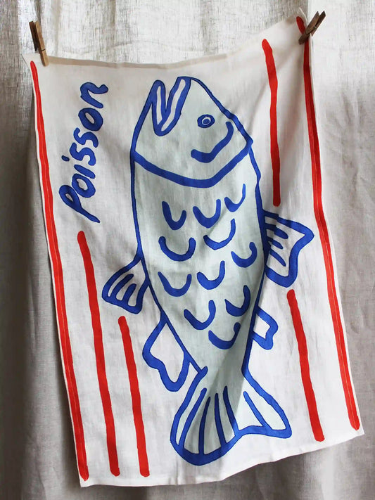 Poisson Linen Tea Towel