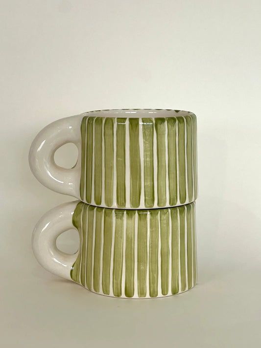 Olive Striped Mug