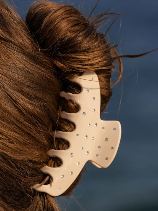 Champagne Crystal Hair Claw Clip