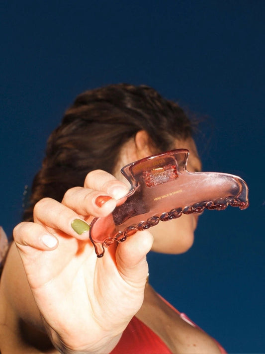 Pink Translucent Hair Claw Clip